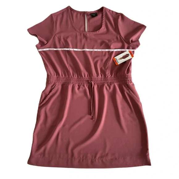 NWT 32 Degrees Women's Deco Rose Pink Twill Pocket Dress XXL **FLAW** - Picture 6 of 14